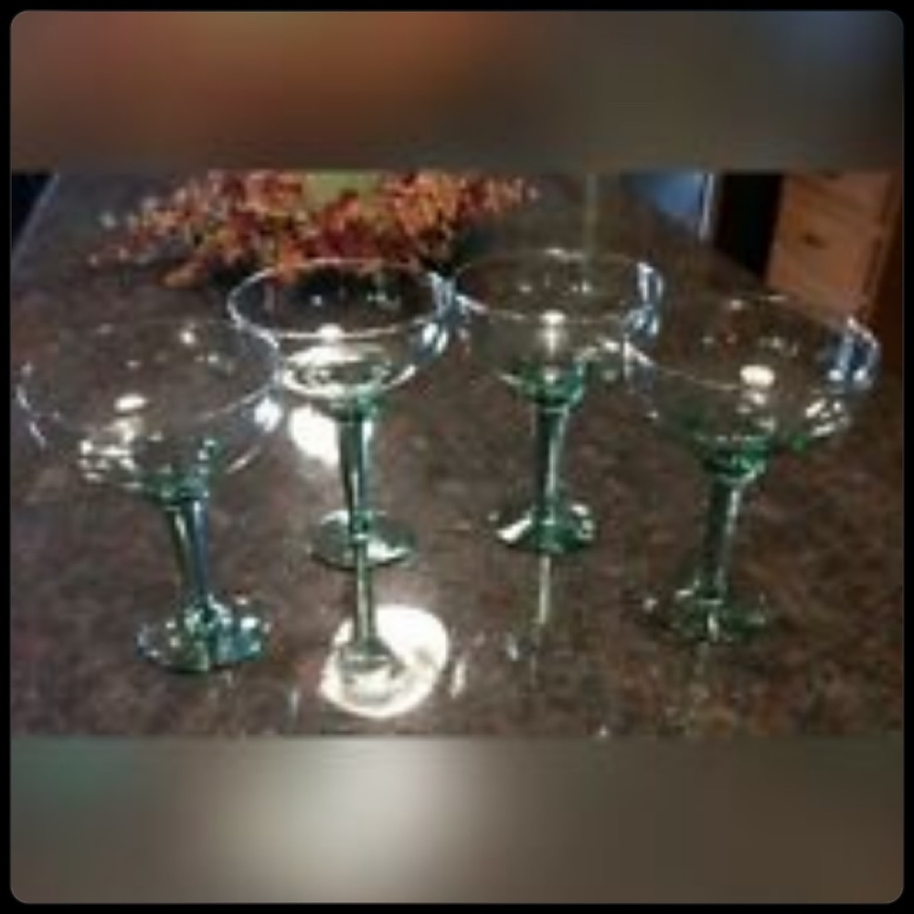 Light Green Tinted Margarita Glasses-Set of Four-Pottery Barn?